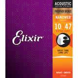 Elixir Nanoweb Phosphor Bronze Extra Light 10-47 Guitar Strings