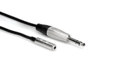 Hosa Pro Headphone Adaptor Cable - Neutrik REAN Connectors  3.5 mm TRS to 1/4 in TRS - 10 ft
