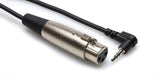 Hosa Camcorder Microphone Cable - XLR Female to Right-angle 3.5 mm TRS - 1 ft