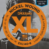 D'Addario EXL140-8 8-String Nickel Wound Electric Guitar Strings Light Top/Heavy Bottom 10-74