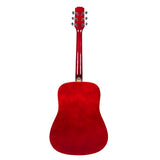 Martinez Acoustic Guitar Pack With Built in Tuner - Trans Wine Red