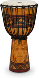 Toca Percussion Origins Series Rope Tuned Wood 10 Inch Djembe - Tribal Mask