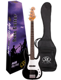 SX 5 STRING P & J Bass - Black