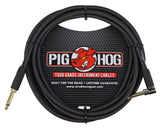 Pig Hog Black Woven Instrument Cable 10ft. Right Angle