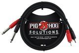 Pig Hog 3ft Dual RCA- Dual 1/4" Cable