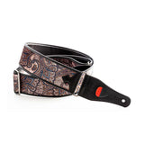 Right On Straps TALISMAN Paisley Velvet 60 Brown Guitar Strap