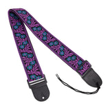 FRETZ 2.5" Woven Jacguard fabric print guitar strap -  - PURPLE/BLUE/BLACK