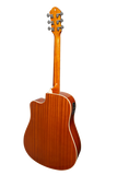 Martinez '41 Series' Dreadnought Cutaway Acoustic Electric Guitar - Natural