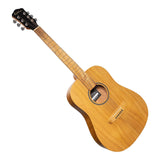 Martinez Left Handed Acoustic Middy Traveller Guitar - Jati-Teakwood