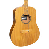 Martinez Left Handed Acoustic Middy Traveller Guitar - Jati-Teakwood