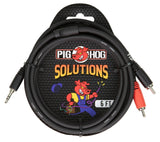 Pig Hog 6ft Stereo Breakout Cable 3.5mm to Dual RCA