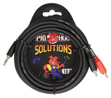 Pig Hog 10ft Stereo Breakout Cable 3.5mm to Dual RCA