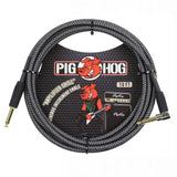 Pig Hog Amp Grill Right Angle Woven Instrument Cable - 10ft