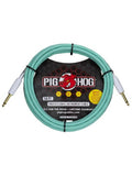 Pig Hog Hex Series Silent Cable 10 ft Seafoam Green