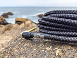 Pig Hog Black Woven Instrument Cable 10ft. Right Angle