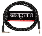 Strukture 10ft Woven Right Angle Instrument Cable - Black