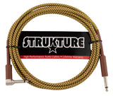 Strukture 10ft Woven Right Angle Instrument Cable - Tweed