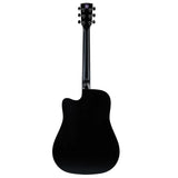 Saga SF700CE-BK Solid Spruce Dreadnought Acoustic-Electric Cutaway Guitar - Black