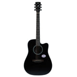 Saga SF700CE-BK Solid Spruce Dreadnought Acoustic-Electric Cutaway Guitar - Black