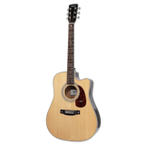 Saga A1DCE All Solid Spruce Sapele Acoustic-Electric Guitar w/ Hardcase - Natural
