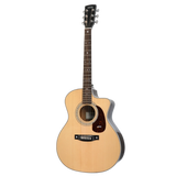 Saga A1GCE All Solid Spruce Sapele Acoustic-Electric Guitar w/ Hardcase - Natural