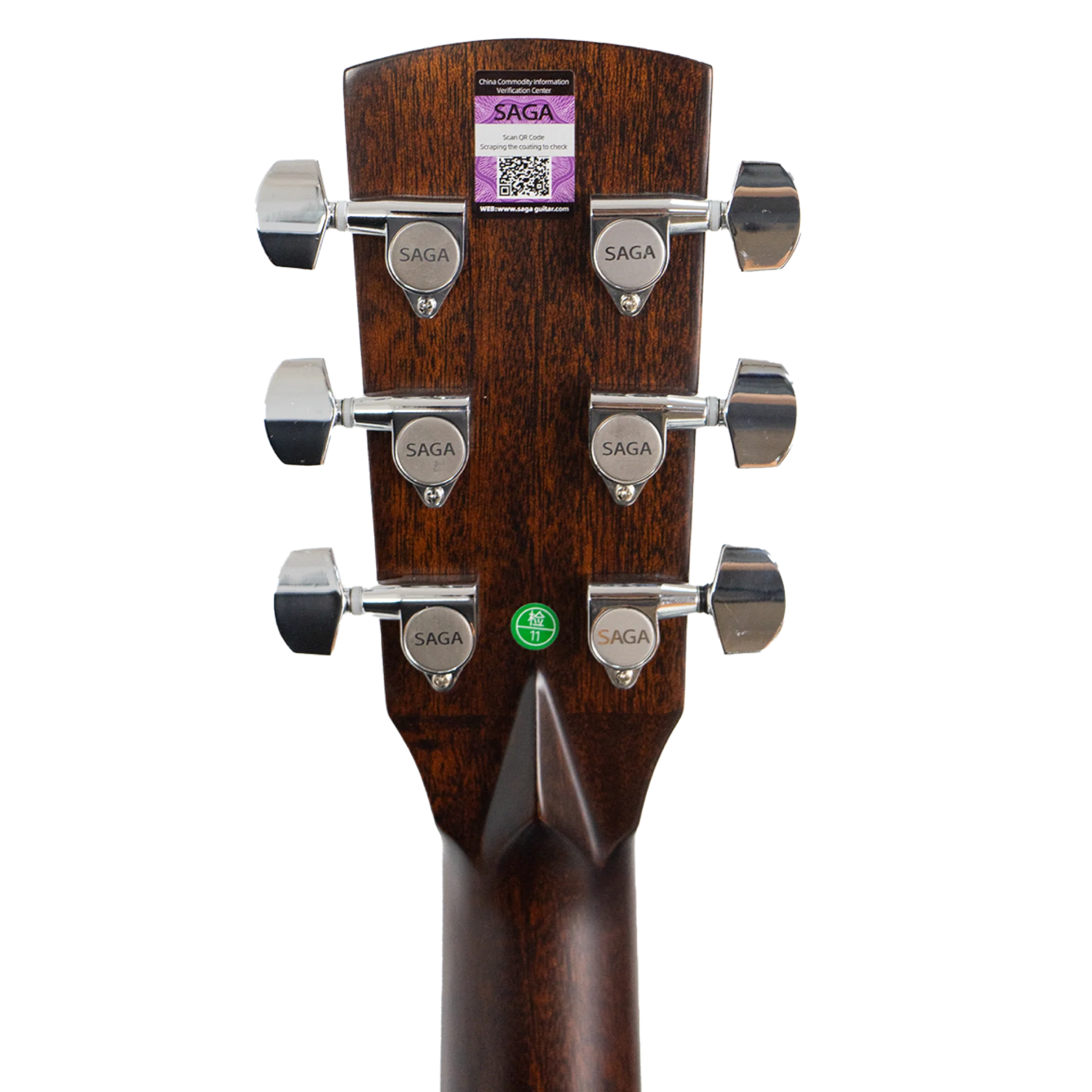Saga A1GCE All Solid Spruce Sapele Acoustic-Electric Guitar w/ Hardcase - Natural