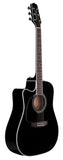 Takamine Legacy Series Left Handed Dreadnought AC/EL Guitar with Cutaway in Black Gloss Finish
