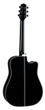 Takamine Legacy Series Left Handed Dreadnought AC/EL Guitar with Cutaway in Black Gloss Finish