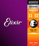 Elixir Nanoweb 80/20 Custom Light 11-52 Guitar Strings