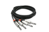 Hosa Pro Stereo Interconnect - Dual Neutrik REAN Connectors  1/4 in TS to Same - 20 ft