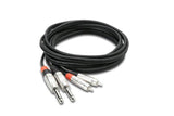 Hosa Pro Stereo Interconnect - Dual Neutrik REAN Connectors  1/4 in TS to RCA - 5 ft