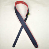 Colonial Leather 2" Upholstered Padded Guitar Strap - Black Red