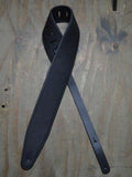 Colonial Leather 3.0 Inch Upholstered Padded Black Leather Guitar Strap