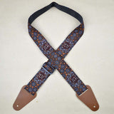 Colonial Leather Rag Guitar Strap Aboriginal Art - Water Collecting