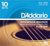 D'Addario 12-53 Phosphor Bronze Light Acoustic Guitar Strings