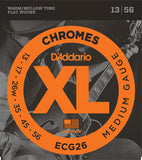 D'Addario ECG26 Chromes Flat Wound Electric Guitar Strings Medium 13-56
