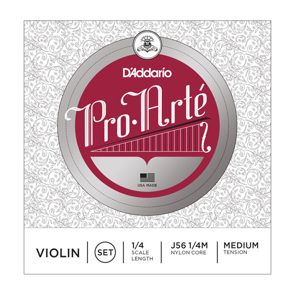 D'Addario Pro-Arte Violin String Set 1/4 Scale Medium Tension