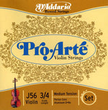 D'Addario Pro-Arte Violin String Set 3/4 Scale Medium Tension