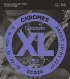 Daddario ECG24 Chromes Flat Wound Electric Guitar Strings Jazz Light 11-50
