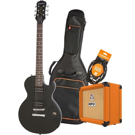 Epiphone Les Paul Special Electric Guitar Pack With Orange Crush 12 + Accessories - Ebony