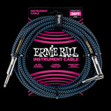 Ernie Ball 25 Foot Straight to Angled Jack Braided Instrument Cable