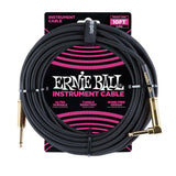 Ernie Ball Straight To Angled Jack Braided Instrument Cable - Black
