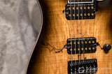 ESP E-II M-II-7 Spalted Maple 7 String - Dark Brown Natural Burst