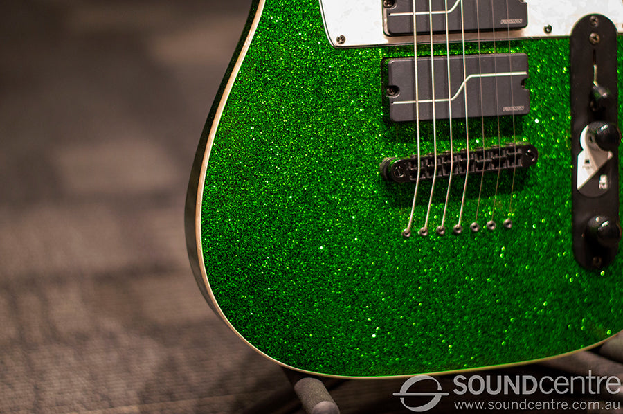 ESP LTD Stephen Carpenter Signature Tele 7 String Baritone Electric Guitar - Green Sparkle