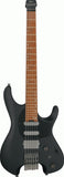 Ibanez Premium Quest Series Q54 Headless Guitar - Black Flat