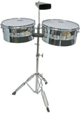 Mano Percussion MP1434 Timbales - 13 Inch 14 Inch Chrome Finish
