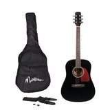 Martinez Acoustic Guitar Pack With Built in Tuner - Black