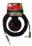 Rapco PS-3R Straight To Right Angled Jack Instrument Cable - 3 Metre