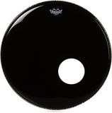 Remo 22 Inch Powerstroke P3 Ebony Bass Drum Head With Offset Hole