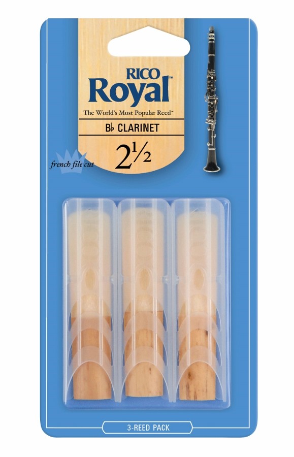 Rico Royal Bb Clarinet 2.5 Reeds - 3 Pack